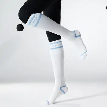 1 пара удобных спортивных носков, нейлоновые чулки для икр, нескользящие теплые носки для ног, осенние и зимние длинные носки для йоги