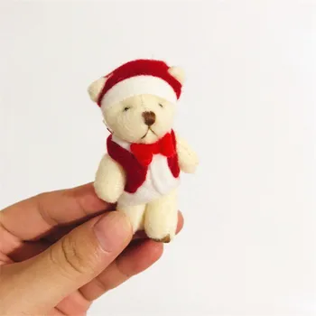 10 штук мини-плюшевых 6 см рождественских украшений суставы медведь кукла игрушка Ключ для мобильного телефона сумка подвеска Мультяшный букет материал