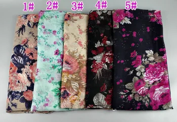120 шт./лот, новый модный классический шарф с принтом цветов и листьев, шаль из пашмины/цветочный шарф
