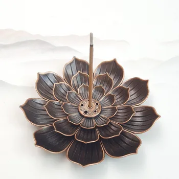 1ШТ с несколькими отверстиями Lotus 2,5 мм Держатель ароматической палочки для домашнего декора Красная Бронзовая Курильница