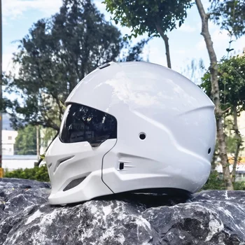 2 Подарка Винтажный Защитный Модульный Мотоциклетный Шлем Шлем Для Мотокросса Ретро Полнолицевой Шлем Для Мотобайка Для Взрослых Одобрен DOT