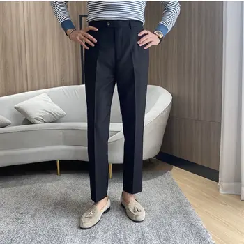 2023 Весна Осень Высококачественные Дизайнерские Элегантные Мужские Длинные Официальные брюки Роскошные Прямые Деловые Повседневные Мужские брюки C84