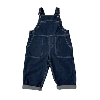 2023 новый Весенне-осенний Детский джинсовый комбинезон для девочек, брюки, детские Джинсы, Длинные Брюки, Детская одежда