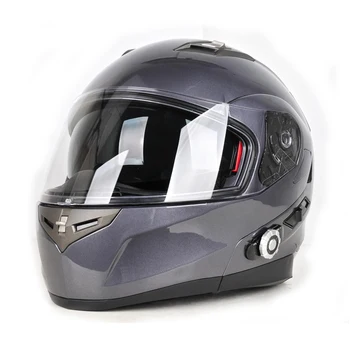 2023 Новый ГОРЯЧИЙ Bluetooth-Шлем Мотоциклетный Полнолицевой Шлем со Встроенной Системой Внутренней Связи, Сертификатом DOT и Двойными Козырьками