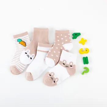5 пар / лот, детские носки, осенне-зимние хлопчатобумажные носки с принтом для новорожденных мальчиков и девочек, носки для малышей, детская одежда, аксессуары