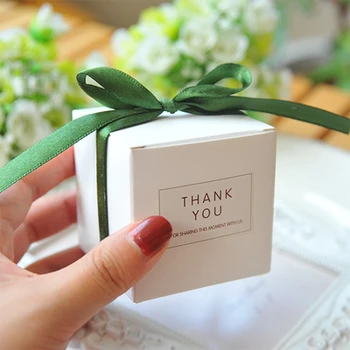 6x6x6cm спасибо вам, Европейские Простые Коробки Конфет White Cube, Принадлежности Для Свадебной Вечеринки, Подарочная Упаковочная Коробка, Подарочный Пакет Для Детских Подарков
