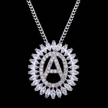 Emmaya Classic, Новый дизайн, ожерелье с подвесками из циркона с буквой А для женщин, Модные Ювелирные изделия из хрусталя оптом.