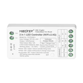 Miboxer FUT035W + 2 в 1 WiFi 2.4 G с одноцветным и двойным белым светодиодным контроллером; Голосовое управление приложением Smart Music Tuya