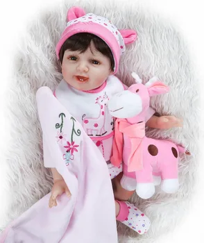 NPK 55 см Силиконовая Кукла Reborn Baby Doll, Детский Товарищ По Играм, Подарок для Девочек, Детские Мягкие Игрушки для Букетов, Кукла Bebes Reborn Toys, Подарок