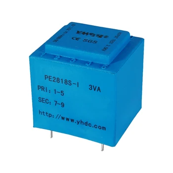 PE2818S-I Power 3VA 230 В / 6Vx2 / 7.5Vx2 / 9Vx2 / 12Vx2 / 15Vx2 /18Vx2 / 24Vx2 Expory Отказывается от герметичной печатной платы изолирующего трансформатора