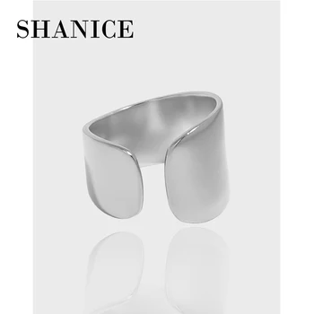 SHANICE Korean ins нишевый дизайн, чувство минимализма, универсальная неровная текстура поверхности, открытое кольцо из стерлингового серебра S925 пробы, женский подарок