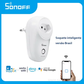 Sonoff S26 R2 Smart WiFi Розетка с Дистанционным управлением Розетки Бразильского стандарта Soquete Inteligente Работает с Alexa Google Home