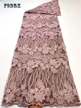 Африканская кружевная ткань 2023, Высококачественная Кружевная вышивка с пайетками, Французский тюль, кружевная ткань, Нигерийские кружевные ткани для свадебного платья