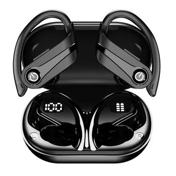 Беспроводные наушники Bluetooth наушники 20-часовое воспроизведение Наушники-вкладыши водонепроницаемые с микрофоном светодиодный дисплей для занятий спортом бегом