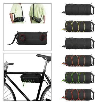 Велосипедная сумка 2,5 л, сумка на руль, сумка через плечо, сумка на передней раме, треугольная сумка, водонепроницаемая для дорожного велосипеда, инструмент