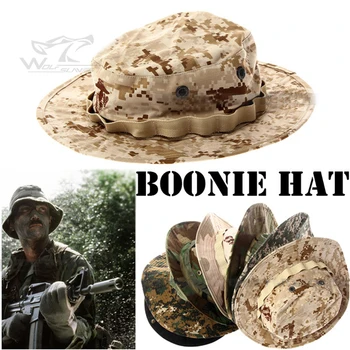 Военная шляпа Boonie, Страйкбольная снайперская камуфляжная тактическая кепка с широкими полями, ведро для кемпинга, охоты, Мультикамерная рыболовная шляпа, рыболовная кепка