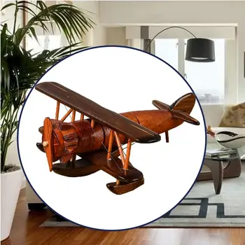 Декоративные украшения из ностальгии по дереву, креативные деревянные поделки, винтажный деревянный самолет, украшение для дома, модель самолета