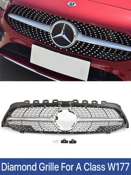Для Mercedes Benz A Class W177 Черный Серебристый Бриллиант Решетка Радиатора Переднего Бампера A180 A200 A250 A260 AMG 2019 2020 2021 V177