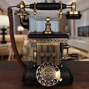 Европейский Антикварный Телефон, Стационарный телефон Американского домашнего офиса, Винтажная Антикварная Вращающаяся Пластина