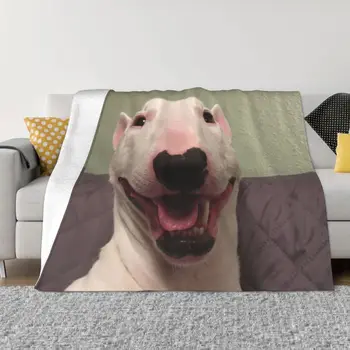 Забавное одеяло для собак с бультерьером, Мягкое флисовое Осеннее теплое фланелевое одеяло с забавным щенком-мемом, покрывало для дивана, автомобильной кровати, стеганое одеяло