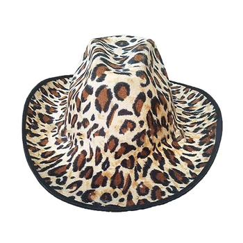 Западная ковбойская шляпа с животным принтом, фетровая шляпа в африканском пастбищном стиле, уличная широкополая вогнутая шляпа для мужчин и женщин H9