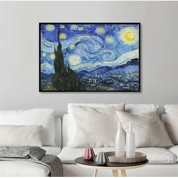 Звездная ночь известного художника Винсента Ван Гога Художественная Алмазная роспись Настенная картина в натуральную величину Мозаичная вышивка Домашний декор стен