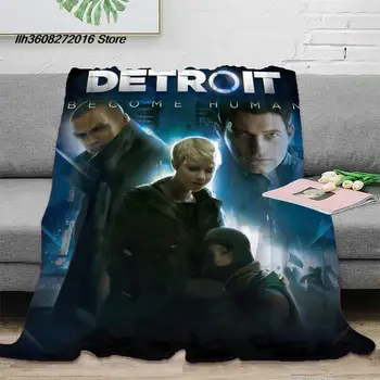 Изготовленное на заказ Фланелевое одеяло Detroit become human, Персонализированный Подарок, Домашнее Одеяло для дивана, Уличное Портативное одеяло, Теплые Постельные принадлежности