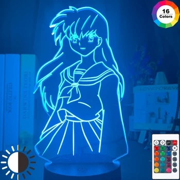 Кагоме Хигураши Фигурка Девушки Светодиодный Ночник для Общежития Декор Свет Классный Подарок на День Рождения для Ребенка Детский Ночник 3d Лампа Inuyasha