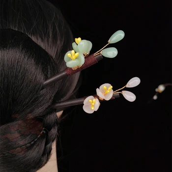 Китайская этническая шпилька для волос, головные уборы, кисточка Hanfu, шаг принцессы, древние палочки для волос, деревянные палочки для еды, заколка для волос, украшения для волос