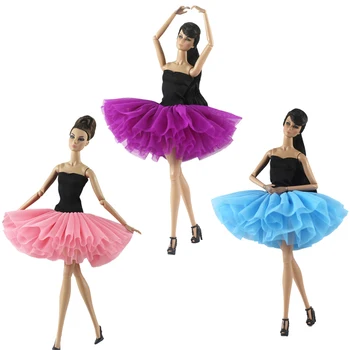 Комплект из 3 предметов, платье для танцев, Короткое балетное платье, современная одежда, Модная юбка для Барби, аксессуары, кукла, подарок для девочки, игрушка
