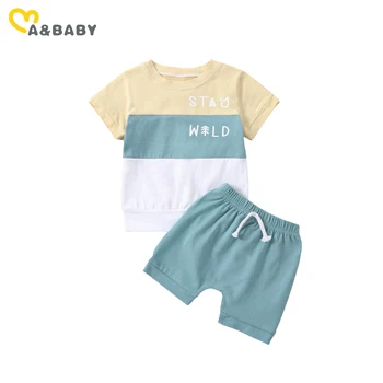 Комплекты одежды для новорожденных мальчиков ma & baby от 6 м до 4 лет, Повседневная футболка с надписью, Топы, Шорты, Летние наряды