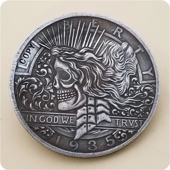 КОПИЯ никелевой монеты Hobo_1935-P Peace Dollar COPY COIN