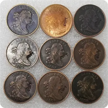 КОПИЯ РЕПЛИКА 1800-1808 драпированный бюст Монеты в полцента