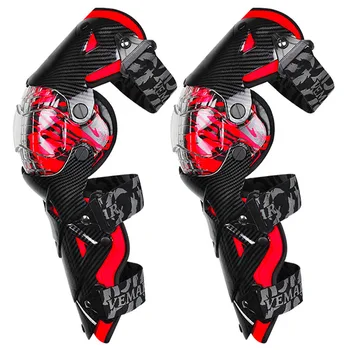 Красные наколенники для мотокросса, Мотоциклетная защита колена, защита для мотокросса, Мотоциклетная защита колена, защитные ограждения