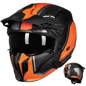 Крутой комбинированный шлем Street Fighter MT в стиле ретро, Мотоциклетный шлем для мужчин и женщин, модульный полушлем Four Seasons, полный шлем