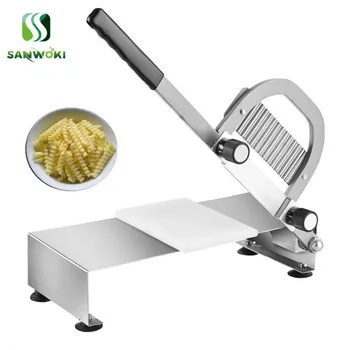 Машина для нарезки фруктов и овощей из нержавеющей стали для резки картофеля фри волновым ножом картофелерезка Spike potato ripple slicer