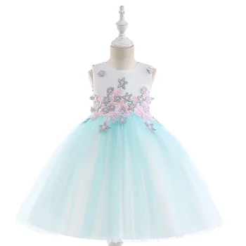 модное платье для маленьких девочек, детский лиф с 3D цветами, тюлевое вечернее свадебное платье, официальная одежда для девочек, Vestido