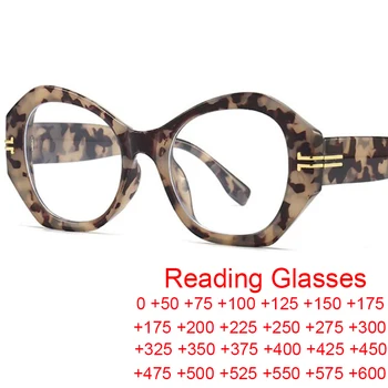 Модные Очки для чтения для женщин, мужские брендовые дизайнерские негабаритные круглые очки неправильной формы, прозрачные с голубым светом