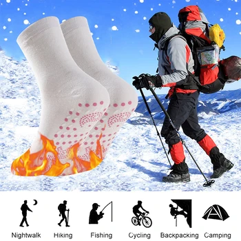 Мужские / женские Унисекс Зимние самонагревающиеся теплые носки для здоровья, Наружная терапия от простуды, Магнитные термальные удобные теплые чулки