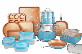 Набор посуды из 32 предметов, формы для выпечки и хранения продуктов, кастрюли и сковородки с антипригарным покрытием