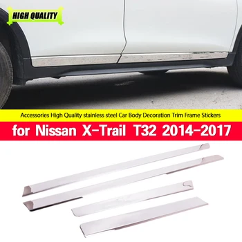 Накладка на молдинг боковой двери автомобиля для Nissan X-Trail T32 2014-2017 Наклейка из нержавеющей стали Автоаксессуар