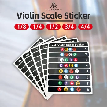 Наклейка на гриф скрипки CICADANCE 4/4 3/4 1/2 1/4 1/8 размера, Наклейки с интонацией музыкальных нот Для начинающих, аксессуары для скрипичных партий.