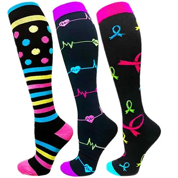 Новые компрессионные носки, подходящие для медсестры, доктора, варикозного расширения вен, отека, диабета, путешествий, пеших прогулок, восстановления, бега, фитнеса. Носки