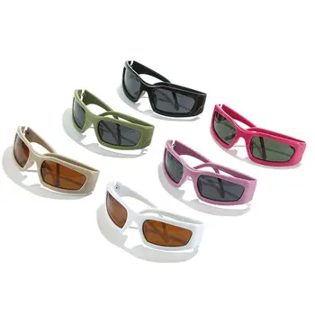 Новые разноцветные спортивные солнцезащитные очки UV400 в стиле панк, квадратные очки, мужские солнцезащитные очки Y2K