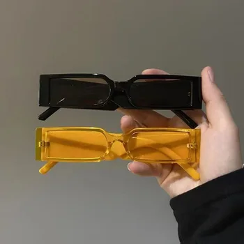 Новые роскошные прямоугольные модные солнцезащитные очки Мужские Винтажные дизайнерские Солнцезащитные Очки черного цвета в маленькой Оправе, Индивидуальные Очки UV400