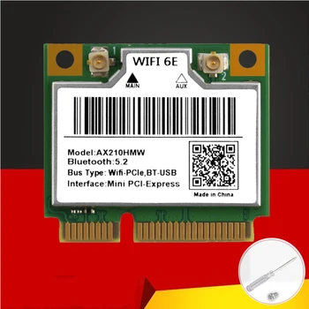 НОВЫЙ WiFi 6E AX210HMW Mini PCIE Wifi Карта Для Intel AX210 5374 Мбит/с Bluetooth5.2 802.11ax 2,4 G/5G/6G WiFi 6 AX210 Беспроводной Адаптер