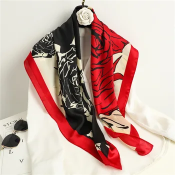 новый весенний женский шарф, качественная шаль, шелковый модный шарф, платок, пляжная сумка для солнцезащитного крема, платок, шарф 90см * 90см