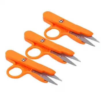 Ножницы для вязания крючком оранжевого цвета, швейные принадлежности для вышивания