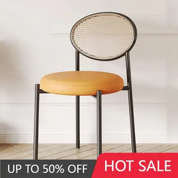 Обеденные стулья в винтажном стиле Кожаный Дизайн Минималистичные Удобные Обеденные стулья Ресторан Cadeira De Jantar Мебель для дома