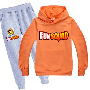 Одежда для девочек Fun Squad, осенние рубашки с длинным рукавом + брюки, костюмы для мальчиков, комплекты детской одежды, детская одежда для подростков 100-170 см